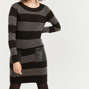 Reitmans Black and Grey Bodycon Sweater Dress L